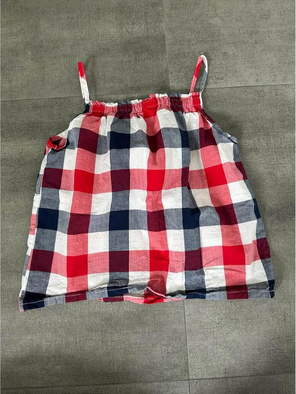 Girls • 6/6x • Osh Kosh • Red and Blue Plaid Spaghetti Strap Top